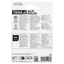 tesa GLUE ROLLER Permanent Disposable, 8,5 m x 8,4 mm, transparent, im Blister