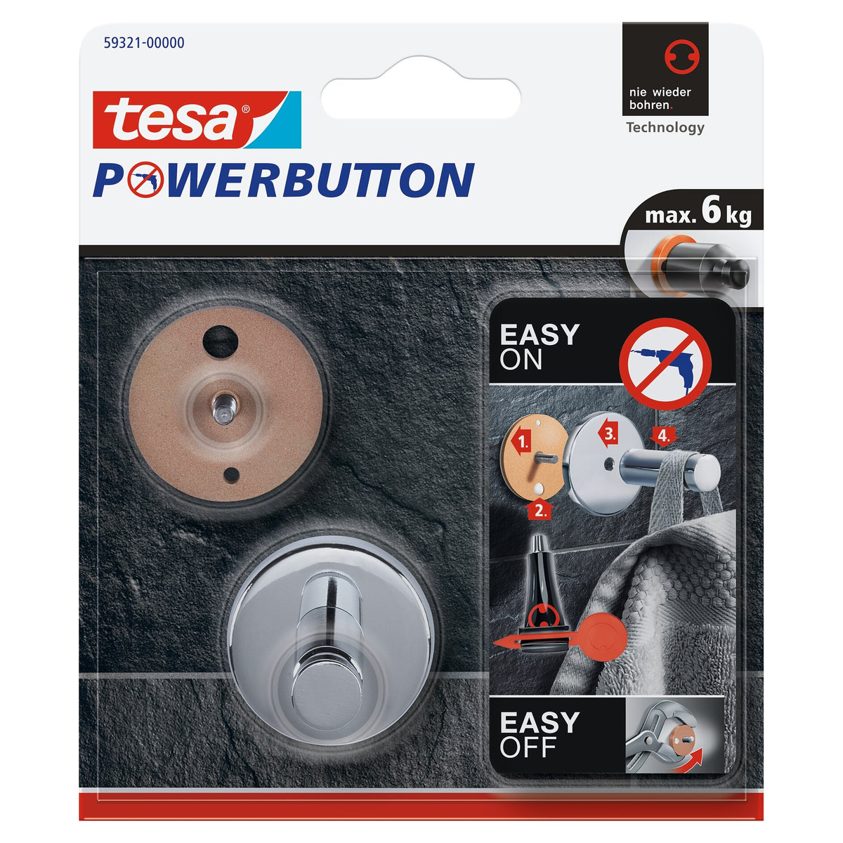 tesa Powerbutton Universal Medium Designhaken