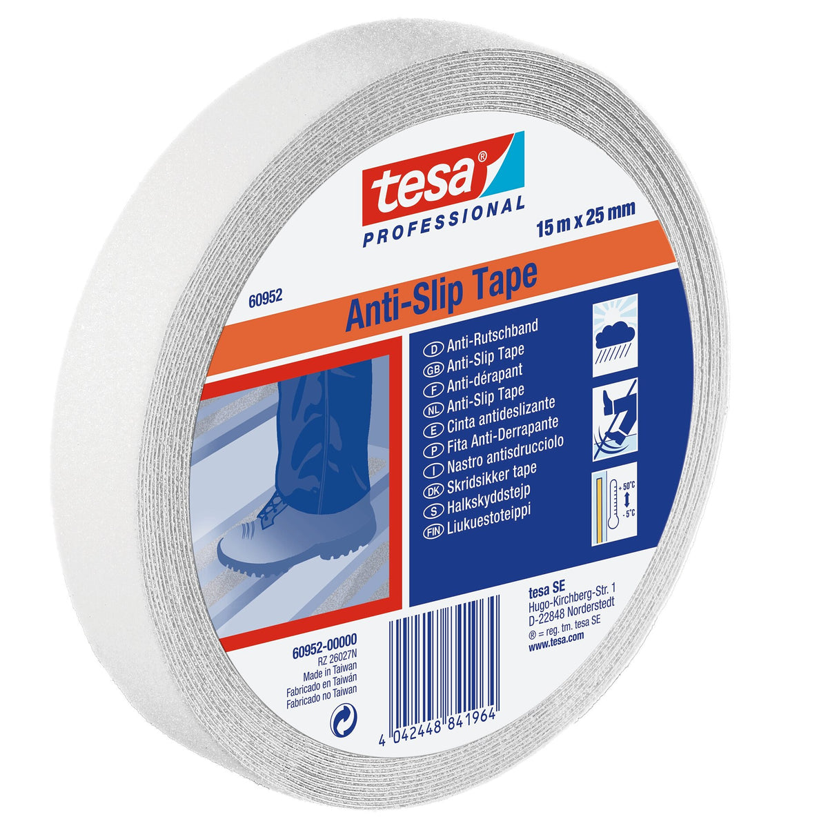 tesa Professional 60950 / 60952 Anti-Rutschband transparent, 15 m x 25 mm