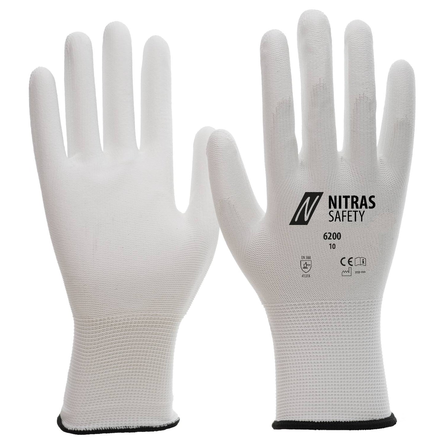 Guanti in nylon NITRAS, bianchi