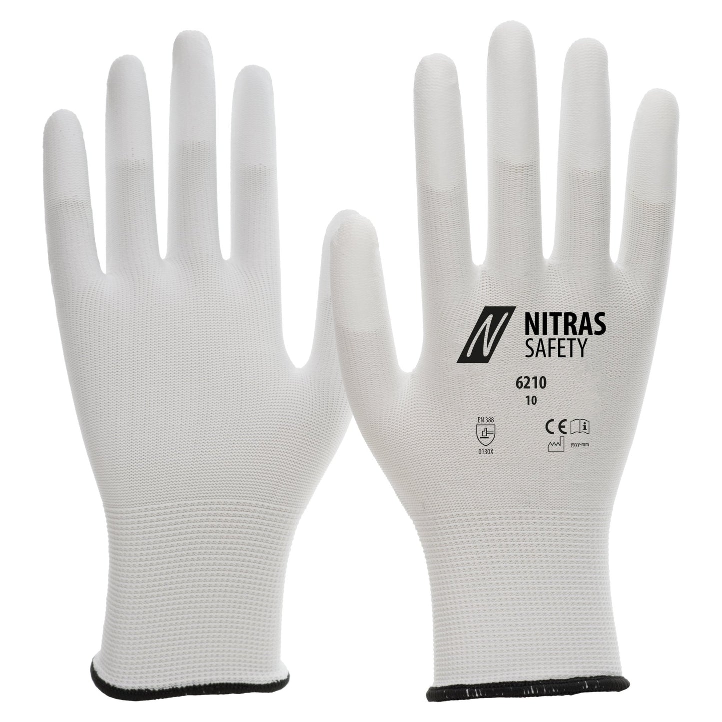 Guanti in nylon NITRAS, bianchi