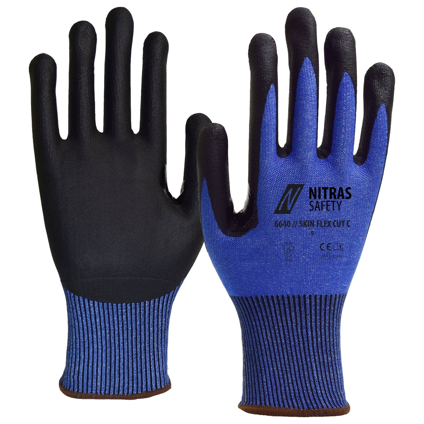 NITRAS SKIN FLEX CUT C, guanti antitaglio, blu/neri