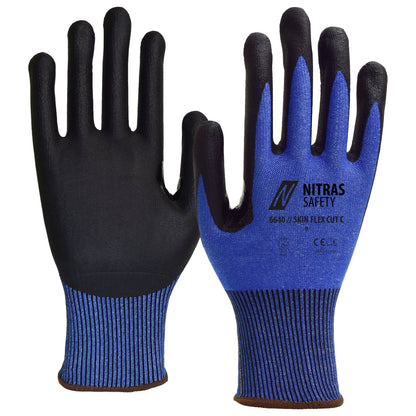 NITRAS SKIN FLEX CUT C, guanti antitaglio, blu/neri