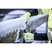 NITRAS TAEKI WINTER CUT, guanti antitaglio, giallo neon / nero