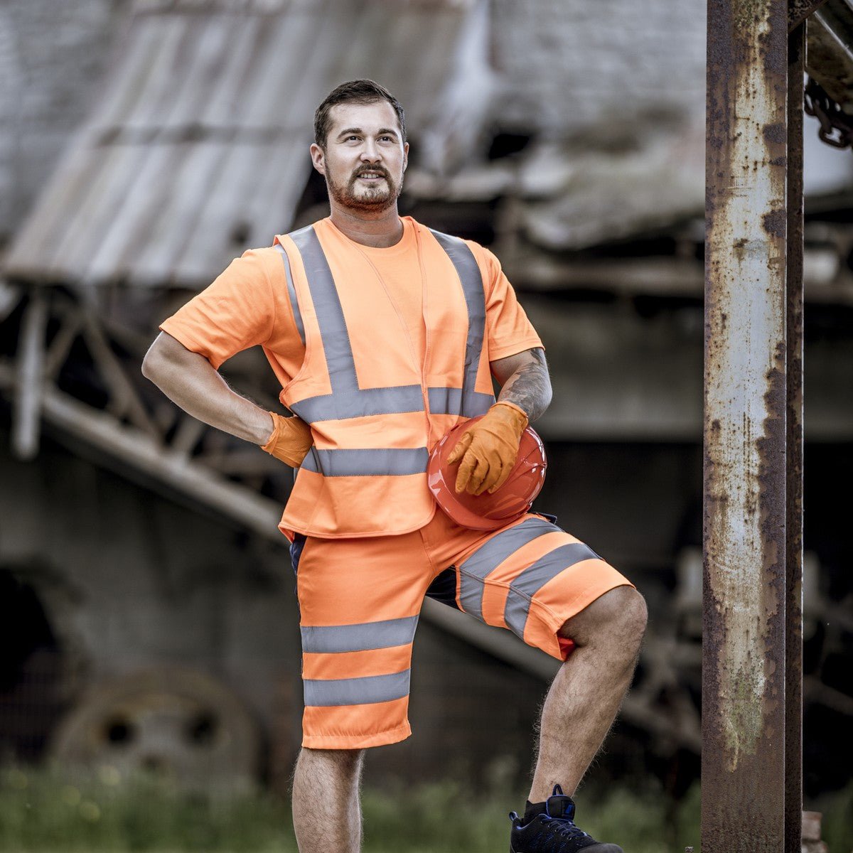 Gilet alta visibilità NITRAS, arancione neon, EN ISO 13688, EN ISO 20471 Poliestere: 100% | Confezione (1 pezzo)
