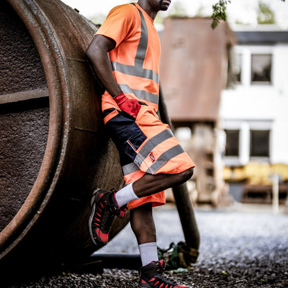 NITRAS MOTION TEX VIZ, pantaloni da lavoro alta visibilità, corti