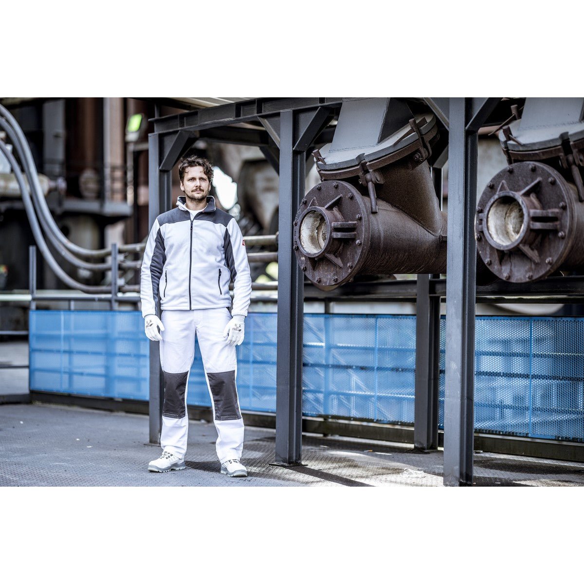 NITRAS MOTION TEX LIGHT, pantaloni da lavoro, lunghi, bianco/grigio