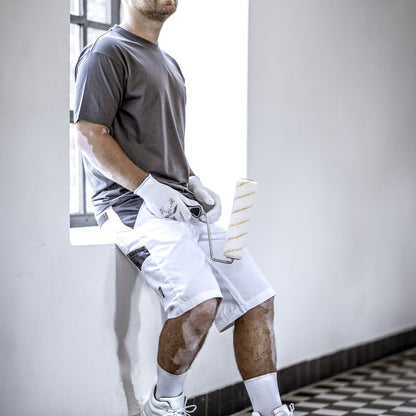 NITRAS MOTION TEX LIGHT, pantaloni da lavoro, corti, bianco/grigio
