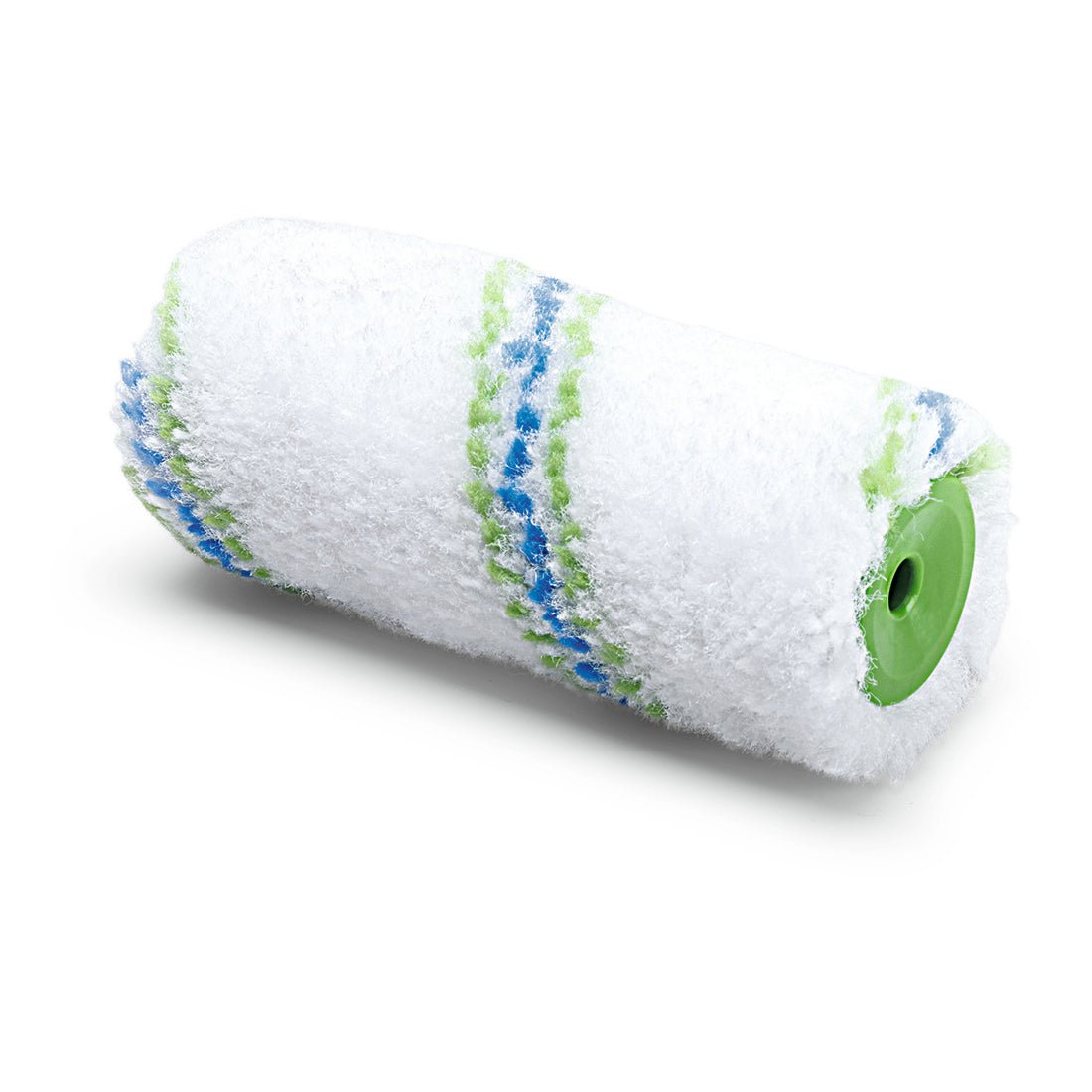 Un rullo combinato Meisterflor Nölle Profi Brush, lungo 10 cm con un diametro di 30 mm e un'altezza del pelo di 10 mm di Nölle Profi Brush Bürsten- & Pinseltechnik e.K., si trova su una superficie bianca.