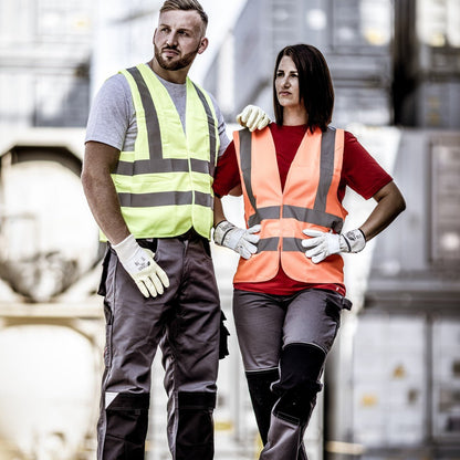 Gilet alta visibilità NITRAS, giallo neon, EN ISO 13688, EN ISO 20471 Poliestere: 100% | Confezione (1 pezzo)