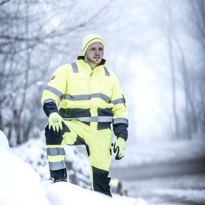 NITRAS MOTION TEX VIZ, giacca da pilota ad alta visibilità, giallo neon / blu navy