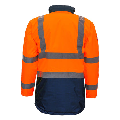 NITRAS MOTION TEX VIZ, parka alta visibilità, arancione neon / blu navy