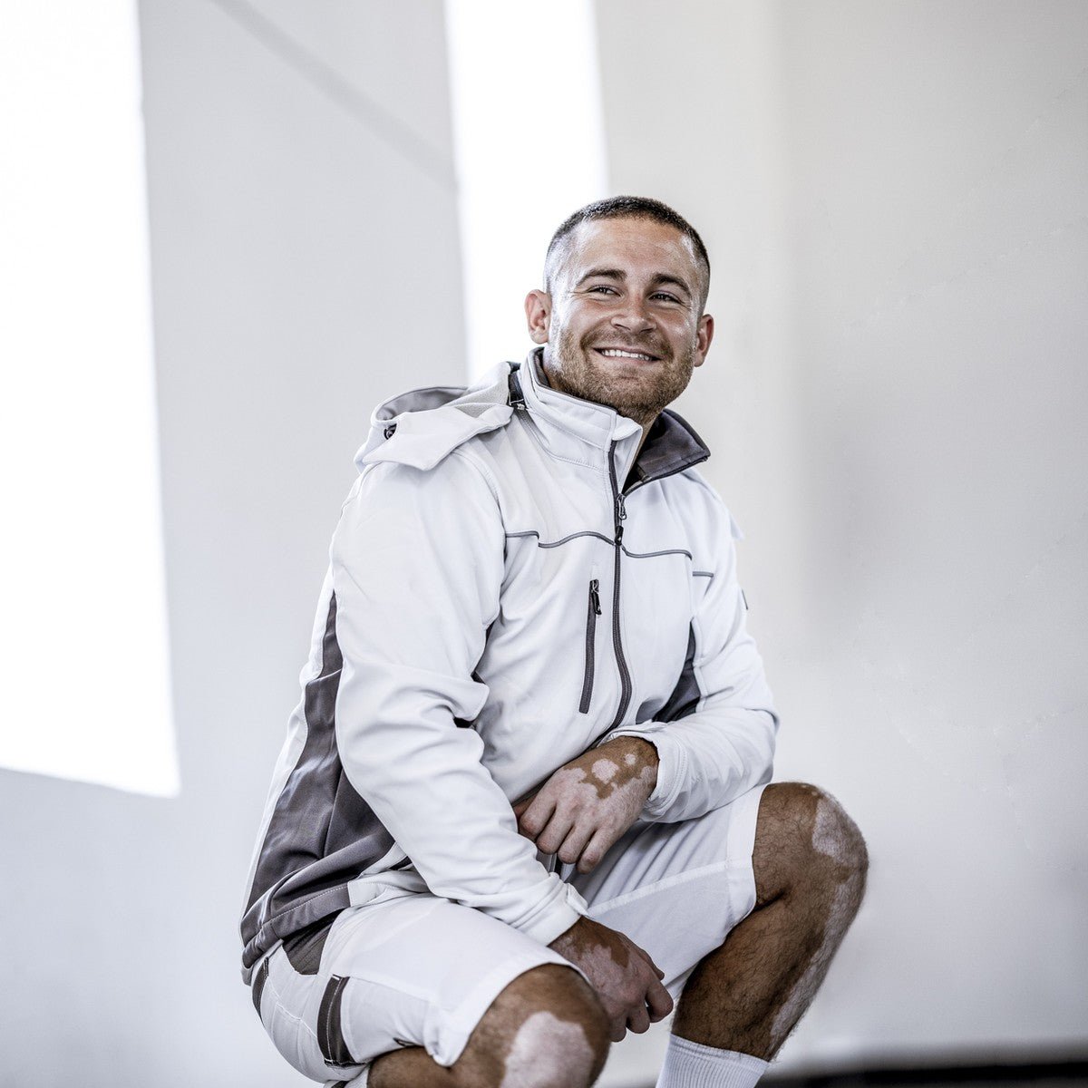 NITRAS MOTION TEX LIGHT, giacca softshell, bianco/grigio
