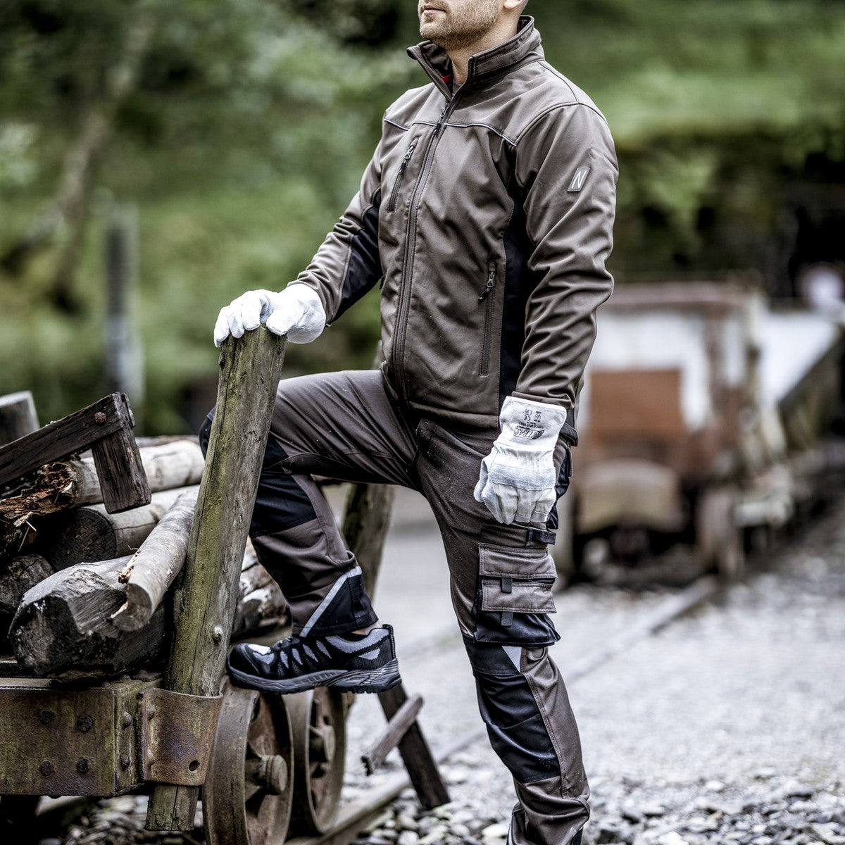 NITRAS MOTION TEX LIGHT, giacca softshell, marrone / nero