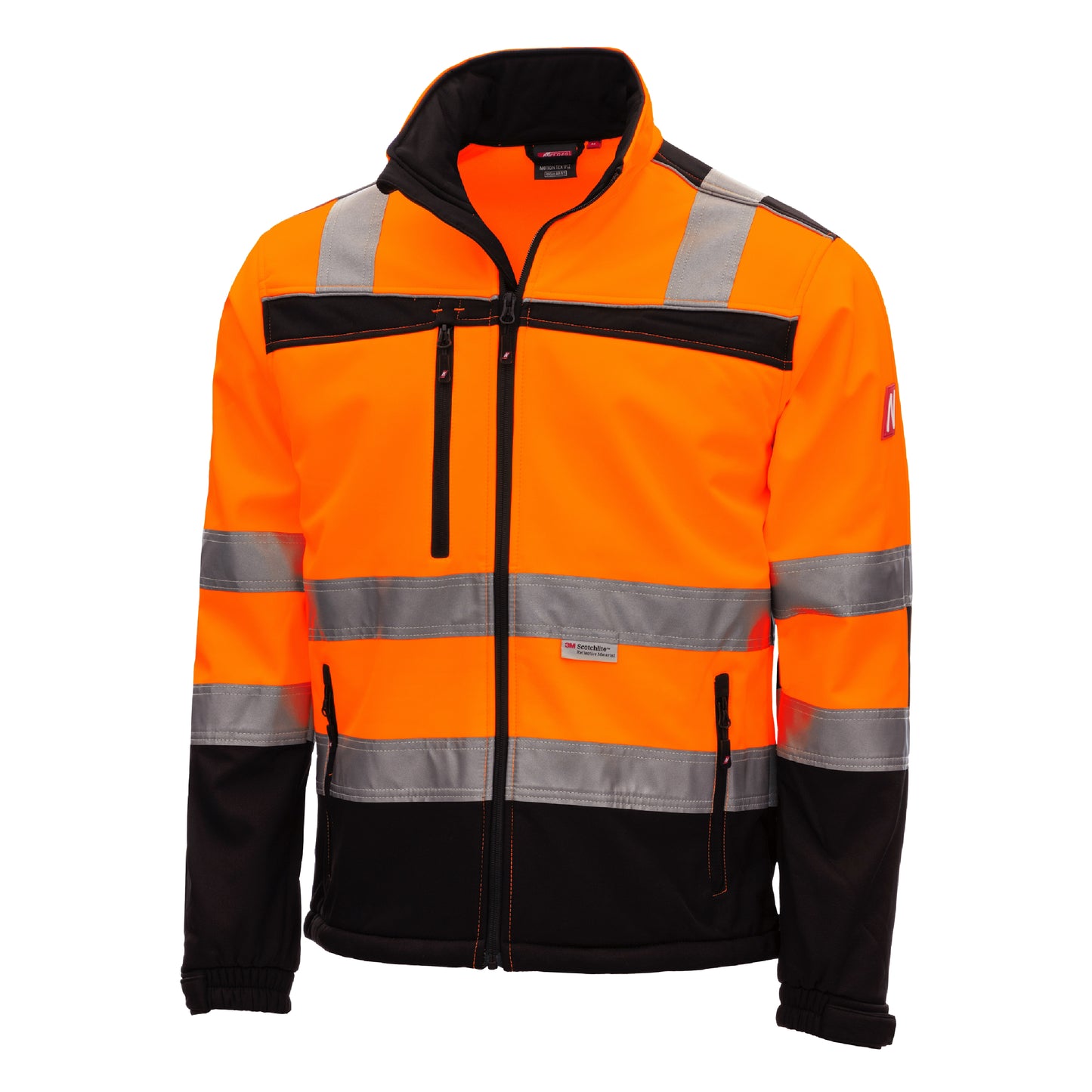 NITRAS MOTION TEX VIZ, giacca softshell ad alta visibilità, arancione neon / nero