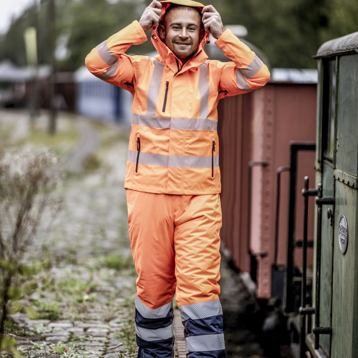 NITRAS MOTION TEX VIZ PLUS, giacca antipioggia ad alta visibilità