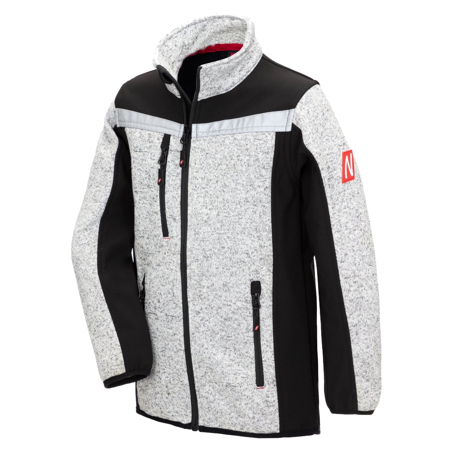 NITRAS MOTION TEX KIDS, giacca softshell in maglia, grigio chiaro/nero