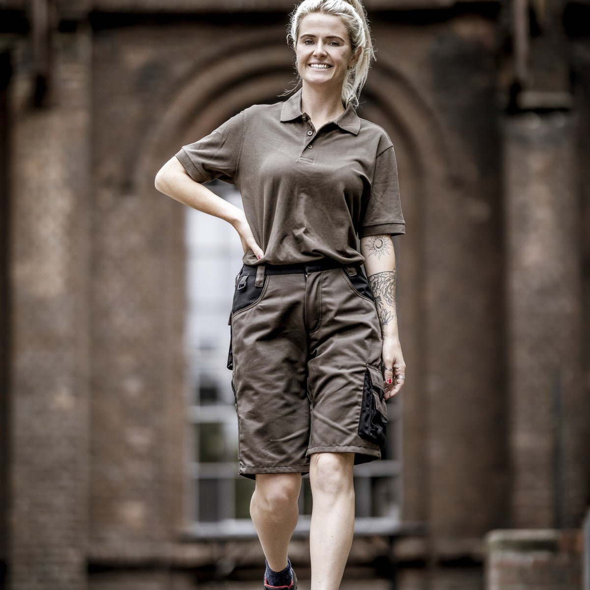 NITRAS MOTION TEX PLUS, pantaloni da lavoro, corti, marrone/nero
