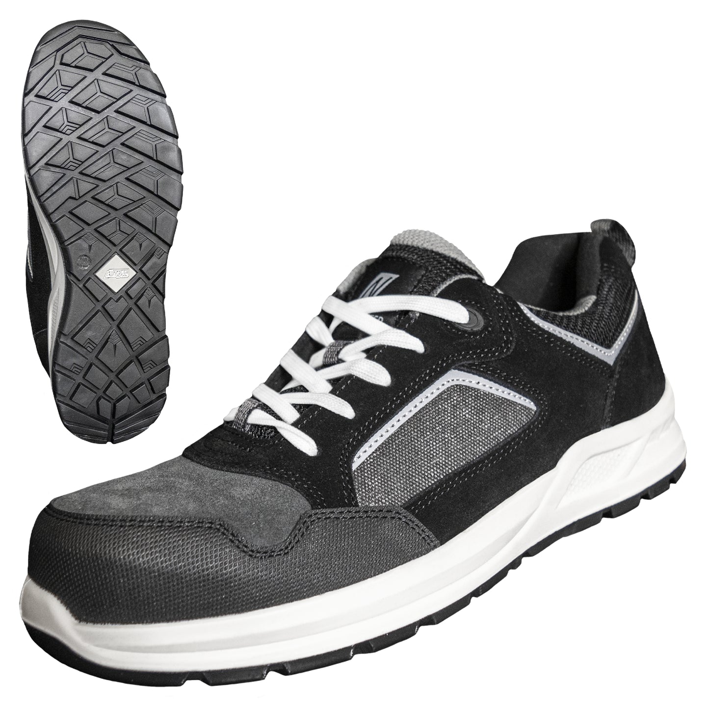 NITRAS CLASSIC STEP, scarpe antinfortunistiche S1P, grigio / nero