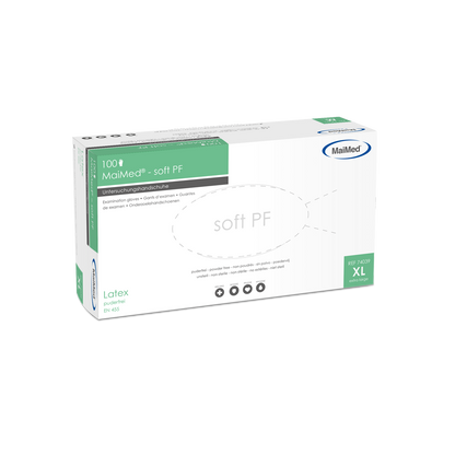 Guanti da esplorazione in lattice MaiMed-soft PF non sterili senza polvere 100 pezzi/scatola