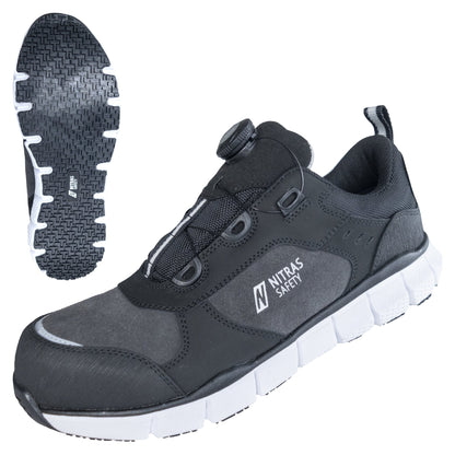 NITRAS SONIC STEP FIT, scarpe basse di sicurezza S3S FO HRO SC SR, grigio / nero