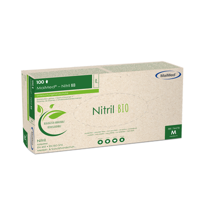 MaiMed-Nitrile BIO, guanto in nitrile senza lattice, non sterile, senza polvere, verde, 100 pezzi/scatola