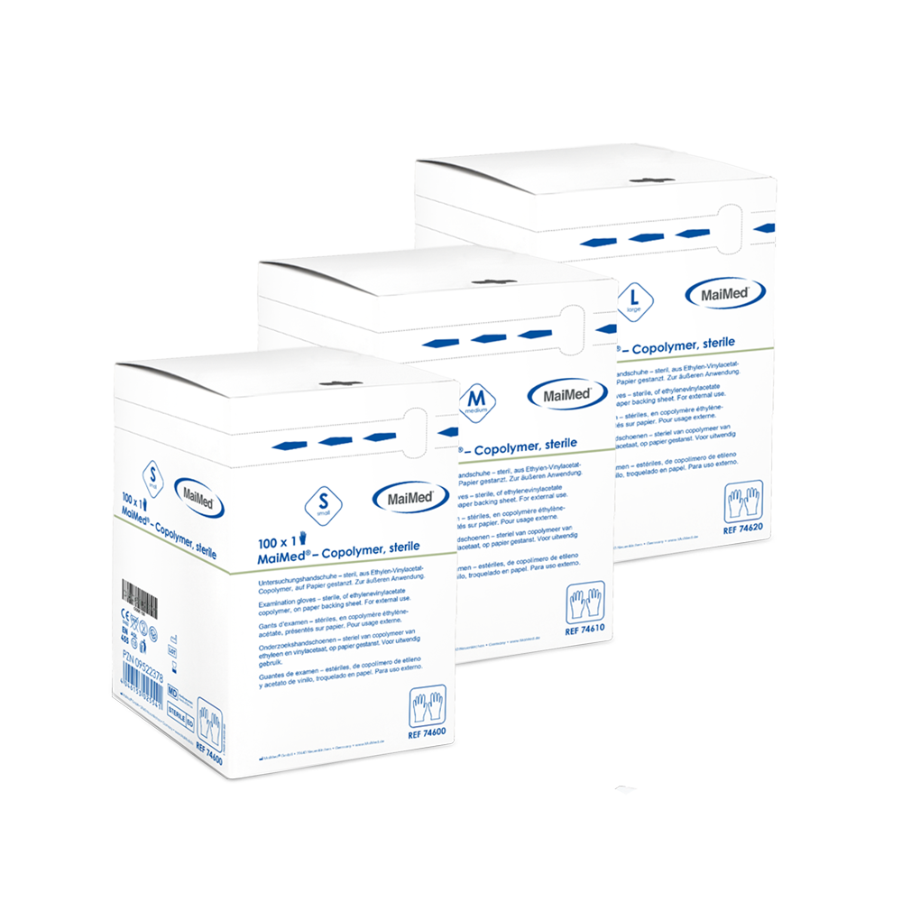 Guanti sterili monouso in copolimero MaiMed