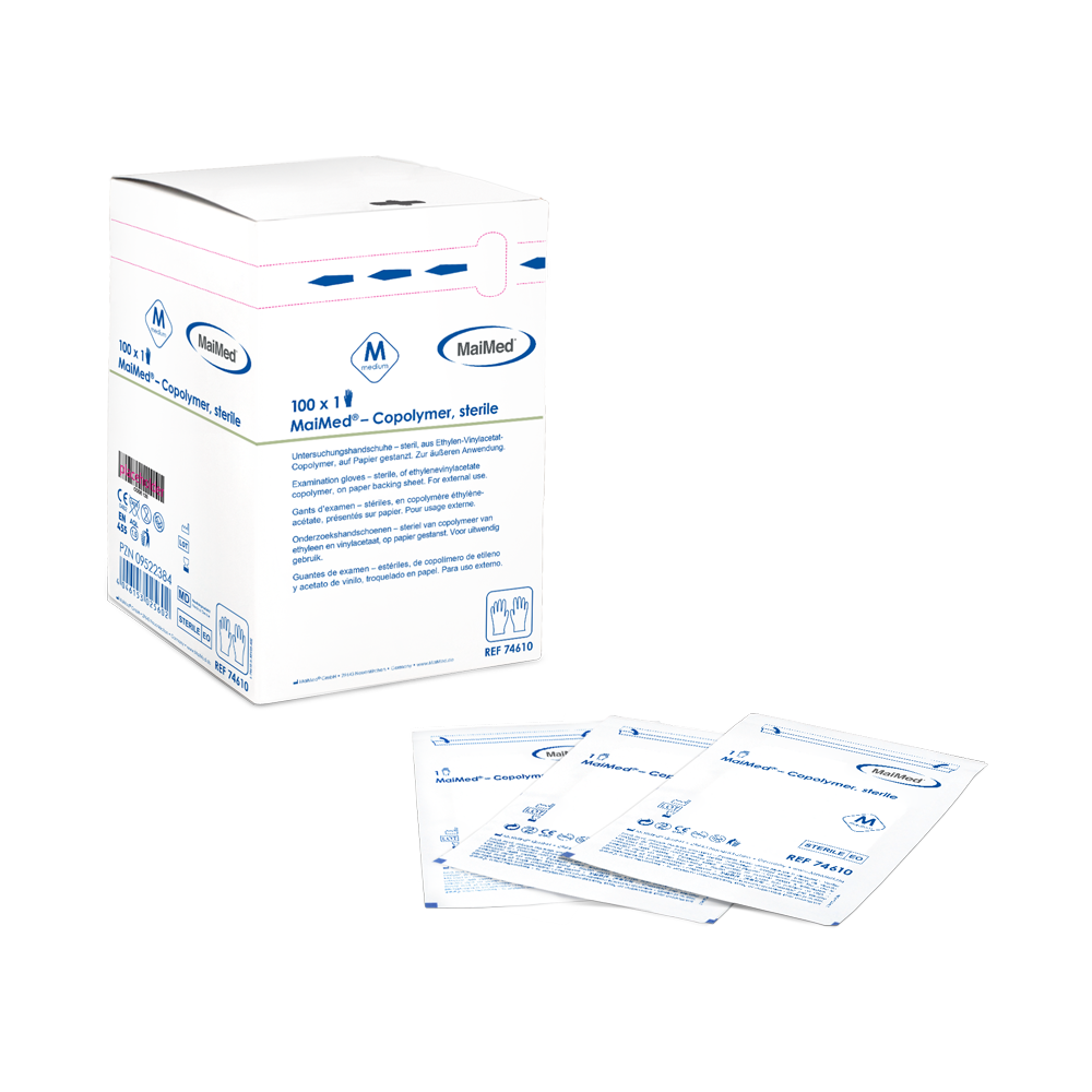 Guanti sterili monouso in copolimero MaiMed