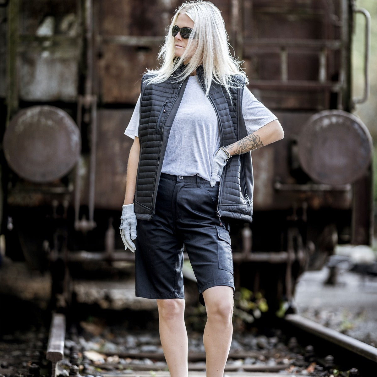 NITRAS MOTION TEX LIGHT, pantaloni da lavoro, corti, neri