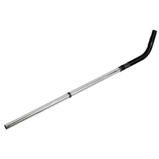 Die Diversey Deutschland GmbH & Co. OHG Saugstange 3-teilig 32mm vento 8/15 ist eine silberne, gerade Saugnadel mit schwarzem, gebogenem Griff, abgebildet auf weißem Hintergrund. Kompatibel mit Systemen der Vento-Serie 32mm. Enthält ein Stück pro Packung.