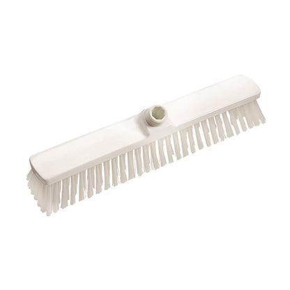 La scopa da cortile Diversey Deutschland GmbH & Co. OHG 400x60x50 mm con setole bianche di media durezza e filettatura centrale è ideale come pulitore rettangolare per la pulizia delle aree esterne.