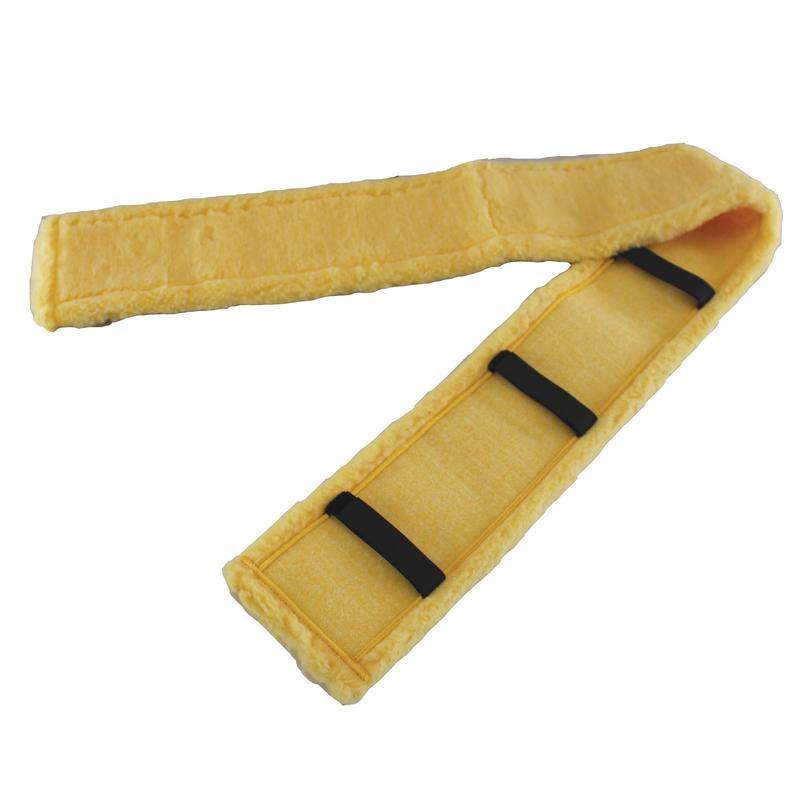 Der TASKI Contact Mop von Diversey Deutschland GmbH & Co. OHG verfügt über einen gelb gepolsterten Riemen mit schwarzen Gummibändern für Komfort und Haltbarkeit, ideal für die professionelle Bodenreinigung, abgebildet auf weißem Hintergrund.