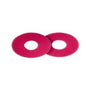 Due tamponi per pavimenti rossi, rotondi, Rotes Bodenpad 225mm di Diversey Deutschland GmbH & Co. OHG, raffigurati uno accanto all'altro - ideali per applicazioni di pulizia professionali e adatti per TASKI swingo 250µicro. Confezione: 5 pezzi in cartone (5 confezioni).