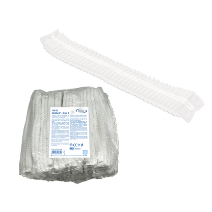 MaiMed-Cap K, cappuccio con clip in PP, 100 pezzi/sacchetto