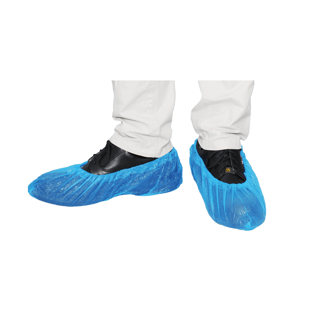MaiMed-Cover Copriscarpe in CPE Copriscarpe usa e getta in CPE, blu, 100 pezzi/confezione. | Confezione (100 pezzi)
