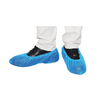 MaiMed-Cover Copriscarpe in CPE Copriscarpe usa e getta in CPE, blu, 100 pezzi/confezione. | Confezione (100 pezzi)
