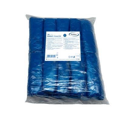 MaiMed-Cover Copriscarpe in CPE Copriscarpe usa e getta in CPE, blu, 100 pezzi/confezione. | Confezione (100 pezzi)