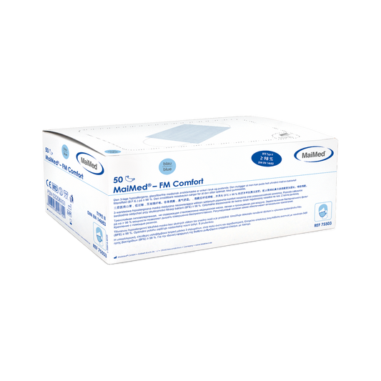 Mascherina chirurgica MaiMed-FM Comfort, non sterile, 3 veli, 50 pezzi/scatola