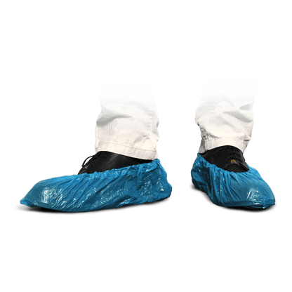 MaiMed-Cover Copriscarpe in PE Copriscarpe monouso in PE, blu, 100 pezzi/confezione. | Confezione (100 pezzi)