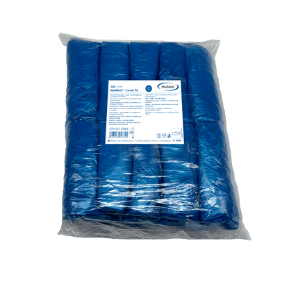 MaiMed-Cover Copriscarpe in PE Copriscarpe monouso in PE, blu, 100 pezzi/confezione. | Confezione (100 pezzi)
