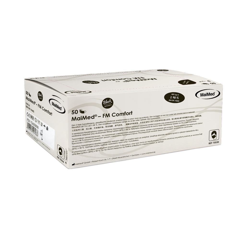 Mascherina chirurgica MaiMed-FM Comfort, non sterile, 3 veli, 50 pezzi/scatola