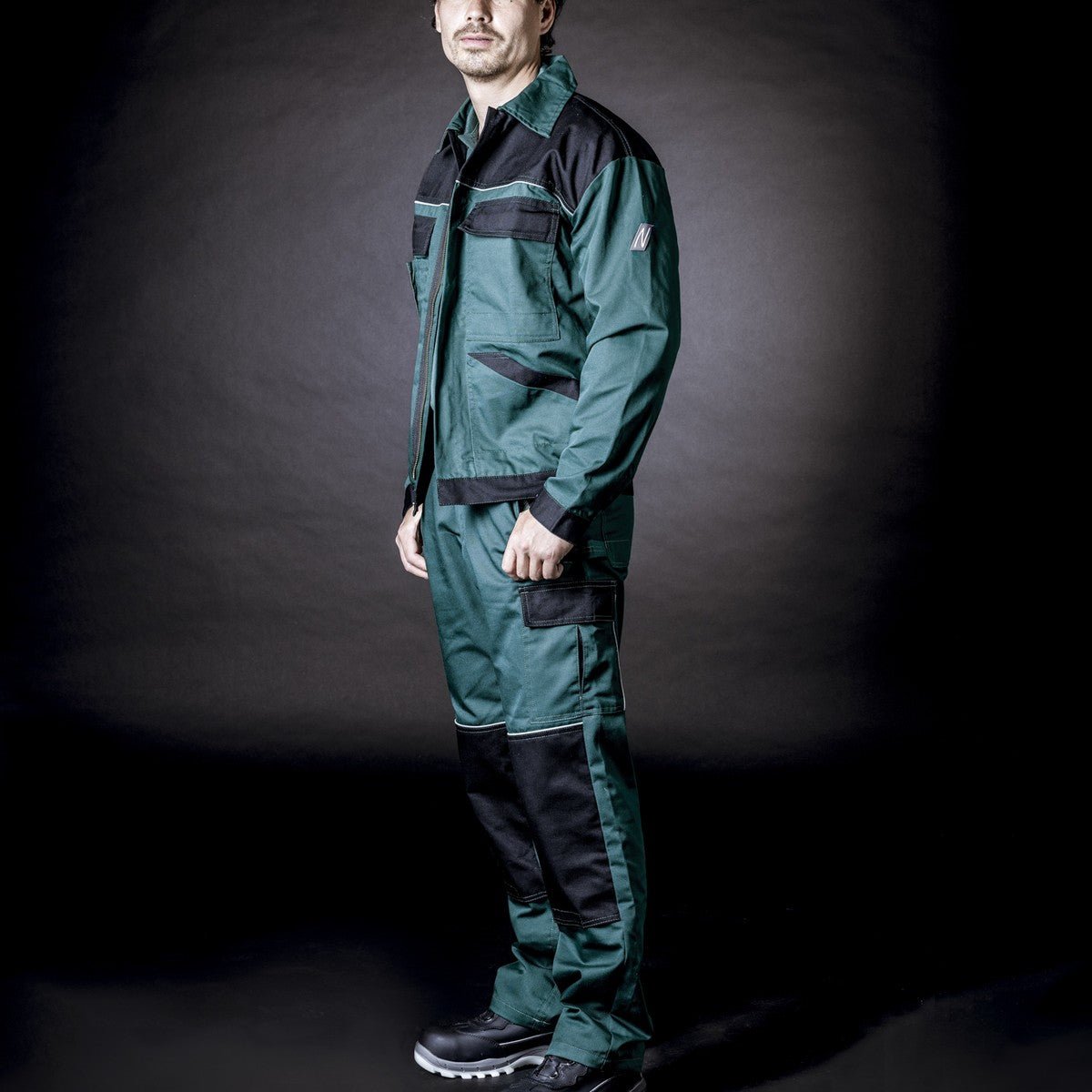 NITRAS MOTION TEX LIGHT, pantaloni da lavoro, lunghi, verde/nero