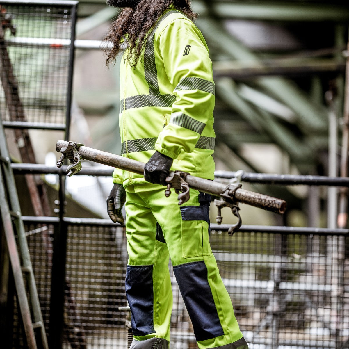 NITRAS MOTION TEX VIZ, pantaloni lunghi da lavoro alta visibilità