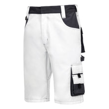 NITRAS MOTION TEX PLUS, pantaloni da lavoro, corti, bianco/grigio