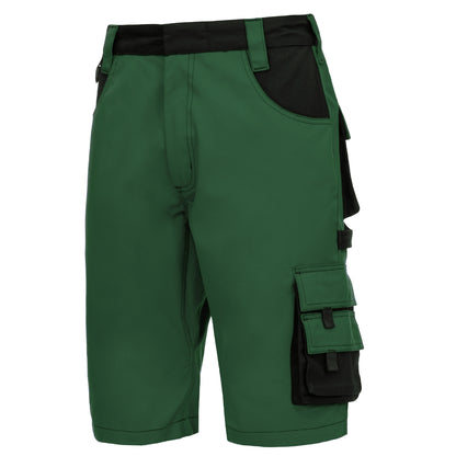 NITRAS MOTION TEX PLUS, pantaloni da lavoro, corti, verde/nero