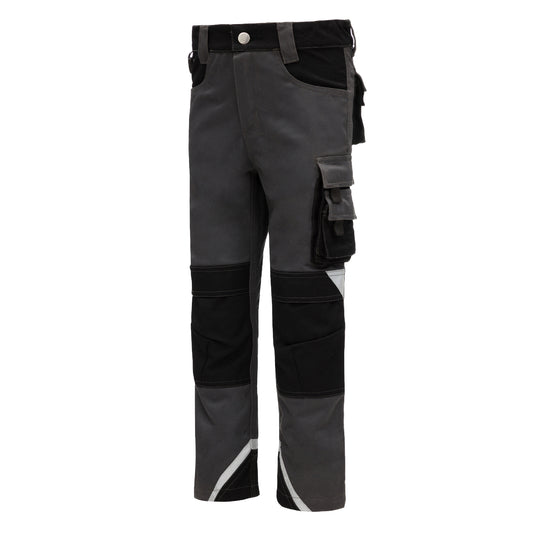NITRAS MOTION TEX KIDS, pantaloni da lavoro, lunghi, grigio/nero
