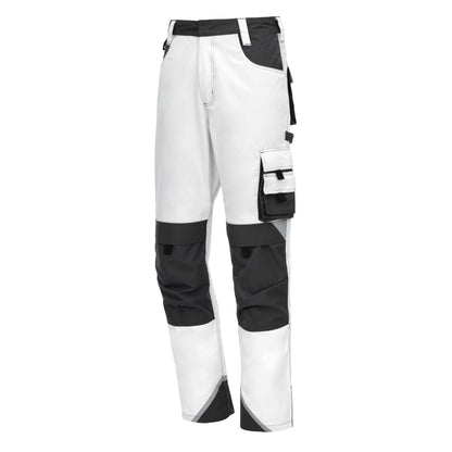 NITRAS MOTION TEX PLUS, pantaloni da lavoro, lunghi, bianco/grigio