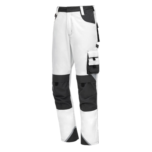 NITRAS MOTION TEX PLUS, pantaloni da lavoro, lunghi, bianco/grigio