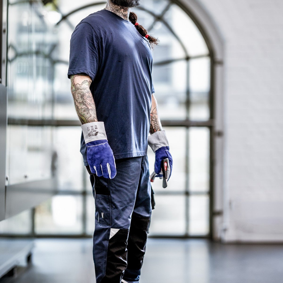 NITRAS MOTION TEX PLUS, pantaloni da lavoro, lunghi, blu navy/nero