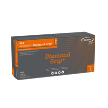 Guanto in nitrile MaiMed-Diamond Grip+ arancione, non sterile, privo di lattice